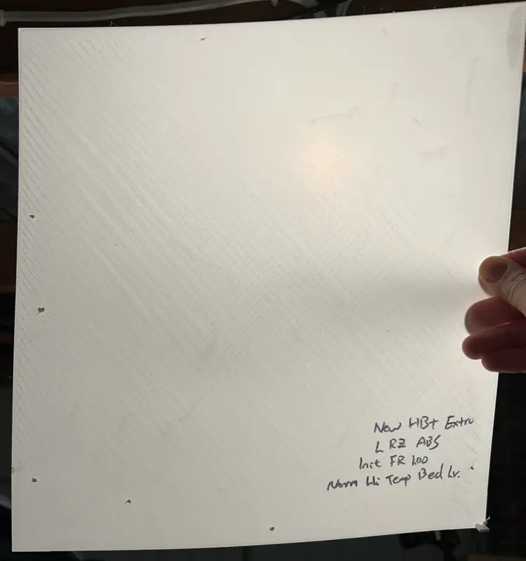 Left nozzle ABS test showing widespread over-extrusion